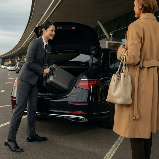 LAAC chauffeur loading luggage for a Buckhead to Atlanta airport departure