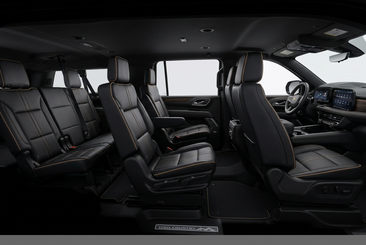 Black perforated leather seat with horizontal stitching