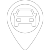 Location graphic with white car set inside of white GPS icon